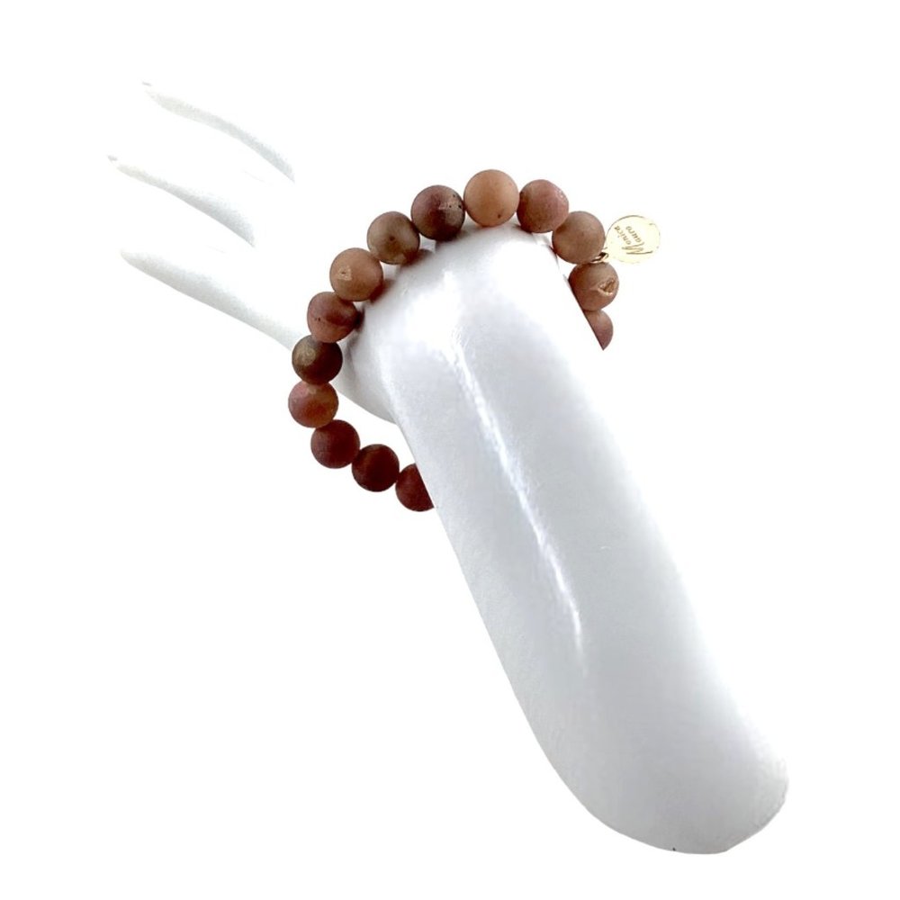 Monica Mauro Beaded Bracelet, S/M, Natural Druzy Agate, Quartz, Metaphysical - Picture 9 of 13